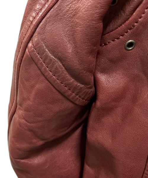 AVIREX（アヴィレックス）AVIREX (アヴィレックス) AGED WAPPEN STAND ZIP RIDERS レッド サイズ:Mの古着・服飾アイテム
