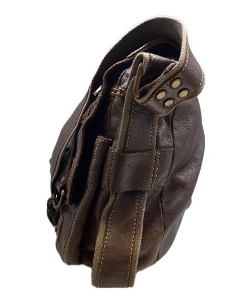 DIESEL（ディーゼル）DIESEL (ディーゼル) レザーショルダーバッグ ブラウンの古着・服飾アイテム