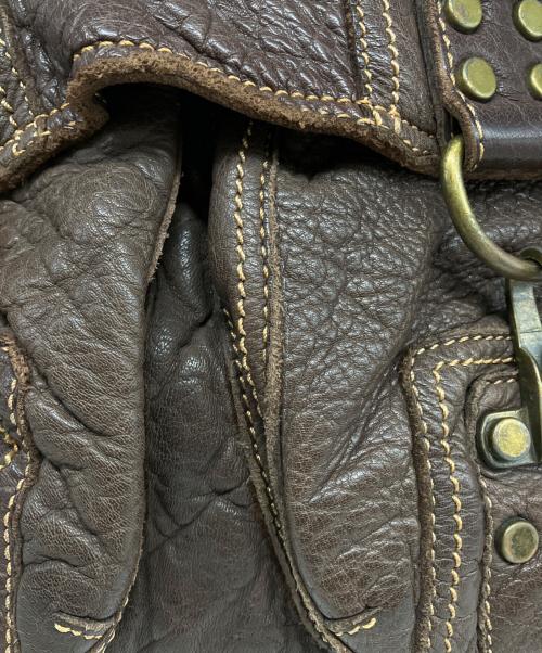 DIESEL（ディーゼル）DIESEL (ディーゼル) レザーショルダーバッグ ブラウンの古着・服飾アイテム