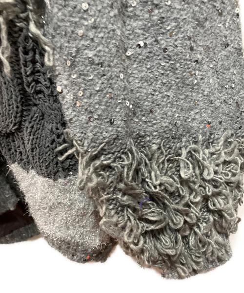 Ameri（アメリ）Ameri (アメリ) UND MIX YARN PATCHWORK KNIT CARDIGAN グレー サイズ:ＦＲＥＥ 未使用品の古着・服飾アイテム
