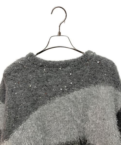 Ameri（アメリ）Ameri (アメリ) UND MIX YARN PATCHWORK KNIT CARDIGAN グレー サイズ:ＦＲＥＥ 未使用品の古着・服飾アイテム