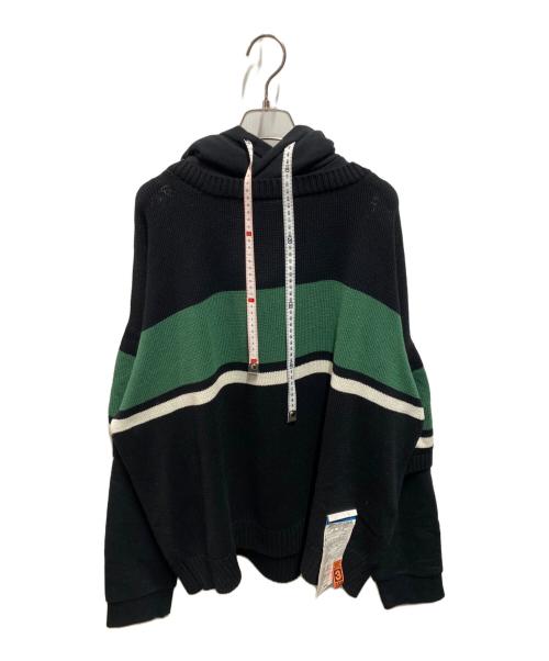 MIHARA YASUHIRO（ミハラヤスヒロ）MIHARA YASUHIRO (ミハラヤスヒロ) ニットフーディ ブラック サイズ:48の古着・服飾アイテム