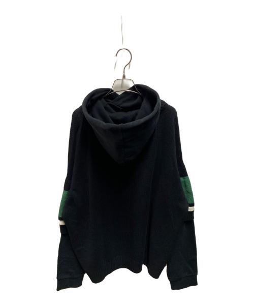 MIHARA YASUHIRO（ミハラヤスヒロ）MIHARA YASUHIRO (ミハラヤスヒロ) ニットフーディ ブラック サイズ:48の古着・服飾アイテム