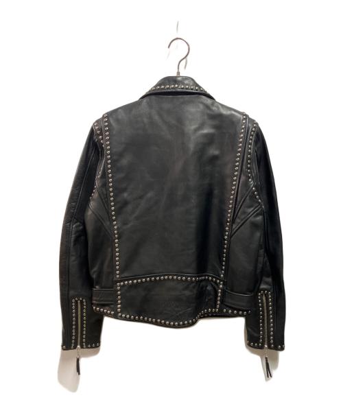 HARLEY-DAVIDSON（ハーレーダビッドソン）HARLEY-DAVIDSON (ハーレーダビッドソン) スタッズ付ダブルライダースジャケット ブラック サイズ:Mの古着・服飾アイテム
