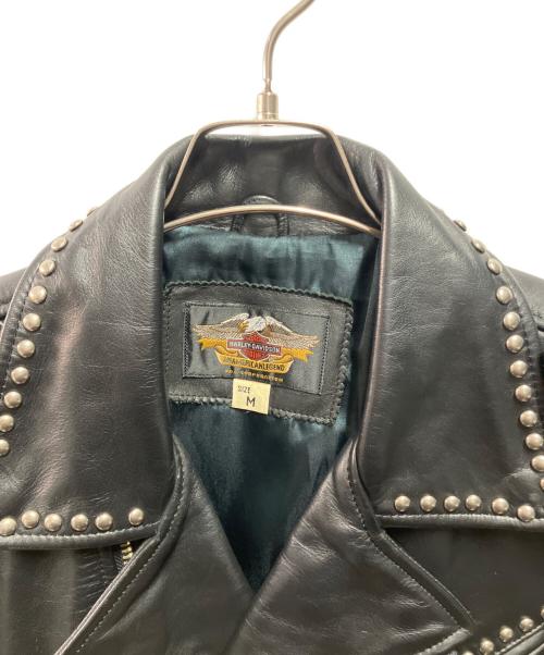 HARLEY-DAVIDSON（ハーレーダビッドソン）HARLEY-DAVIDSON (ハーレーダビッドソン) スタッズ付ダブルライダースジャケット ブラック サイズ:Mの古着・服飾アイテム
