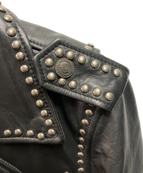 HARLEY-DAVIDSON（ハーレーダビッドソン）HARLEY-DAVIDSON (ハーレーダビッドソン) スタッズ付ダブルライダースジャケット ブラック サイズ:Mの古着・服飾アイテム