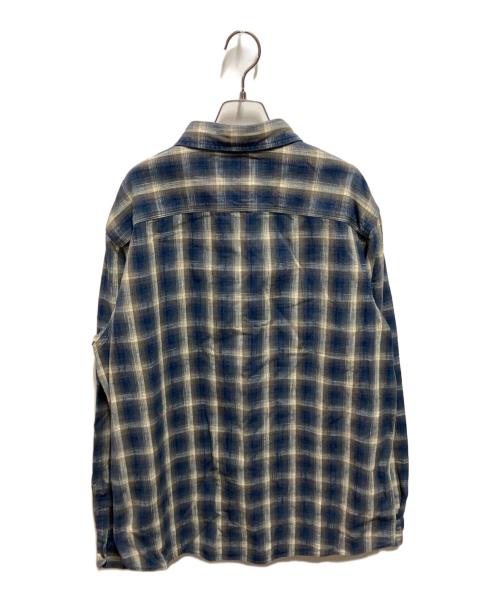 RRL（ダブルアールエル）RRL (ダブルアールエル) チェックウーブンワークシャツ ブルー サイズ:XLの古着・服飾アイテム