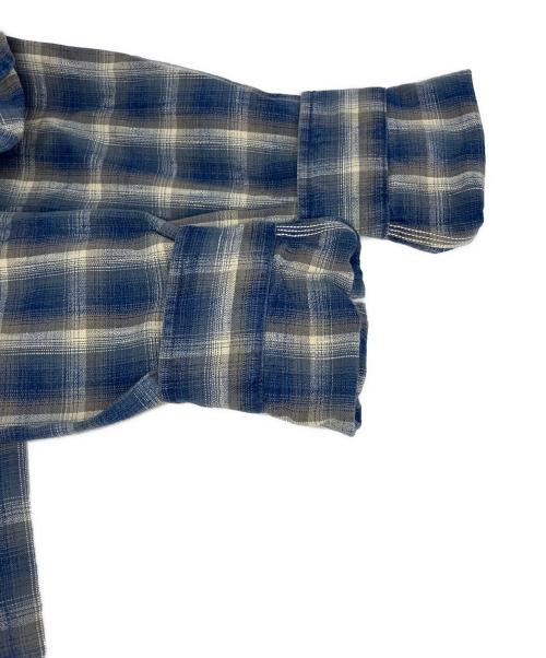 RRL（ダブルアールエル）RRL (ダブルアールエル) チェックウーブンワークシャツ ブルー サイズ:XLの古着・服飾アイテム