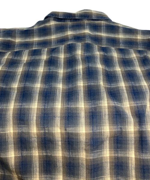 RRL（ダブルアールエル）RRL (ダブルアールエル) チェックウーブンワークシャツ ブルー サイズ:XLの古着・服飾アイテム