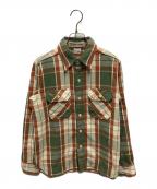 WAREHOUSEウエアハウス）の古着「FLANNEL SHIRTS」｜グリーン