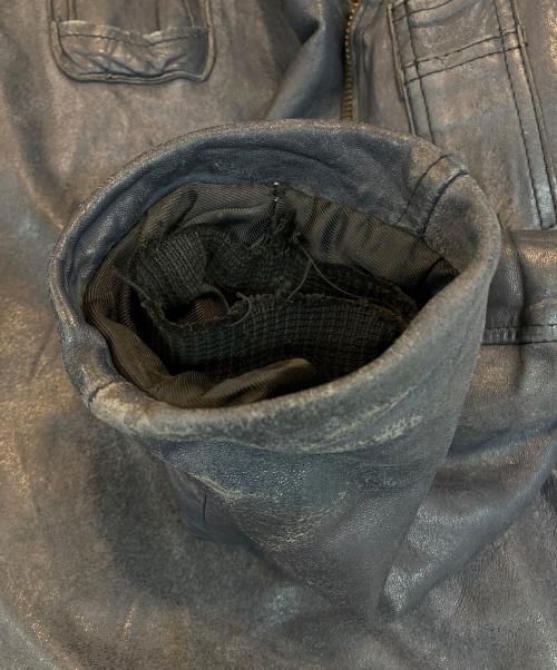フランス軍（フランスグン）フランス軍 (フランスグン) レザーパイロットジャケット ネイビー サイズ:サイズ詳細参照の古着・服飾アイテム