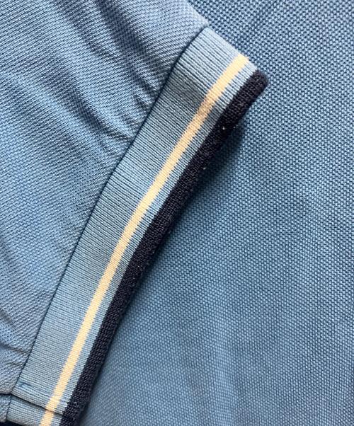 PRADA（プラダ）PRADA (プラダ) front rubber logo polo ブルー サイズ:XLの古着・服飾アイテム