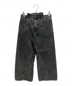 Maison Margielaメゾンマルジェラ）の古着「BIAS CUT WIDE FLARE DENIM PANTS」｜ブラック