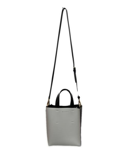 MARNI（マルニ）MARNI (マルニ) MUSEO MINI 2WAYショルダーバッグ ホワイト×ブラックの古着・服飾アイテム