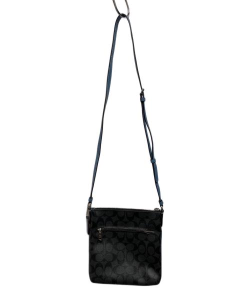 COACH（コーチ）COACH (コーチ) シグネチャーPVCショルダーバッグ ブラック×ブルーの古着・服飾アイテム