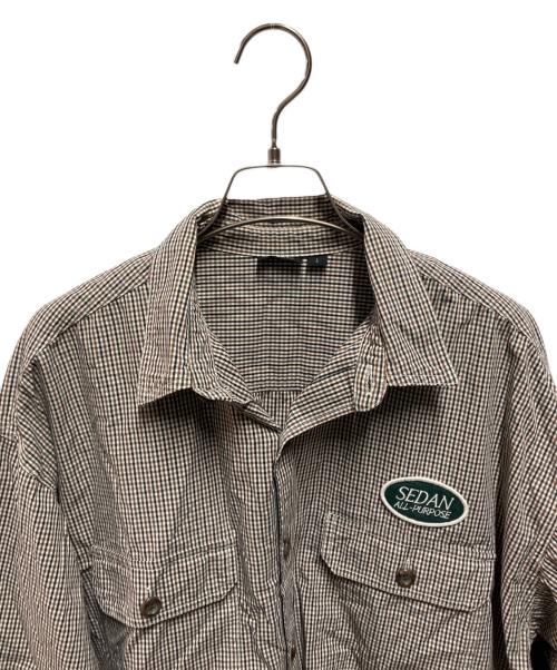 SEDAN ALL-PURPOSE（セダンオールパーパス）SEDAN ALL-PURPOSE (セダンオールパーパス) Brushed Cotton Work Shirt ブラウン サイズ:Ｌの古着・服飾アイテム