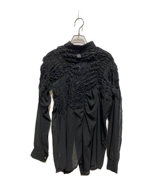 COMME des GARCONS（コムデギャルソン）COMME des GARCONS (コムデギャルソン) シアーデザインブラウス ブラック サイズ:Ｍの古着・服飾アイテム