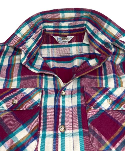 FIVE BROTHER（ファイブブラザー）FIVE BROTHER (ファイブブラザー) 70-80's ネルシャツ パープル サイズ:Ｍの古着・服飾アイテム