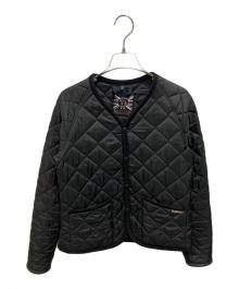 LAVENHAM（ラベンハム）の古着「ノーカラーキルティングジャケット」｜ブラック