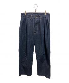 SUBLATIONS（サブレーションズ）の古着「2TUCK WIDE DENIM PANTS」｜インディゴ
