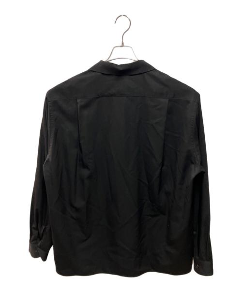 NICENESS（ナイスネス）NICENESS (ナイスネス) 26AW HUFFAM S140sウーステッドギャバジンロッヂシャツ ブラック サイズ:XLの古着・服飾アイテム