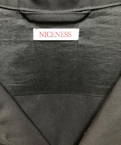 NICENESS（ナイスネス）NICENESS (ナイスネス) 26AW HUFFAM S140sウーステッドギャバジンロッヂシャツ ブラック サイズ:XLの古着・服飾アイテム
