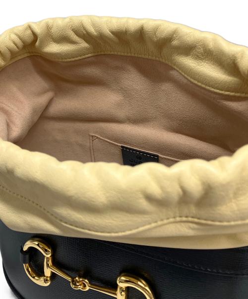 GUCCI（グッチ）GUCCI (グッチ) ホースビットバケットバッグ ブラック×ベージュの古着・服飾アイテム
