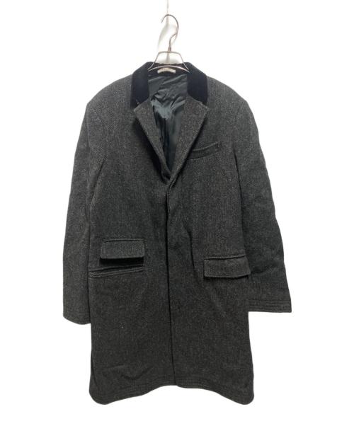 Rugby Ralph Lauren（ラグビーラルフローレン）Rugby Ralph Lauren (ラグビーラルフローレン) ウールヘリンボーンチェスターコート グレー サイズ:Ｍの古着・服飾アイテム