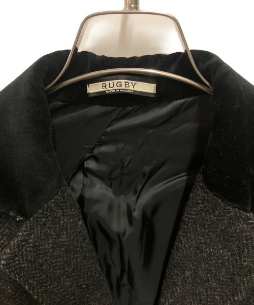 Rugby Ralph Lauren（ラグビーラルフローレン）Rugby Ralph Lauren (ラグビーラルフローレン) ウールヘリンボーンチェスターコート グレー サイズ:Ｍの古着・服飾アイテム