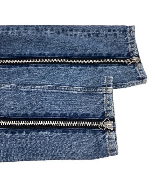 JOHN LAWRENCE SULLIVAN（ジョン ローレンス サリバン）JOHN LAWRENCE SULLIVAN (ジョン ローレンス サリバン) WASHED DENIM ZIP PANTS インディゴ サイズ:Lの古着・服飾アイテム