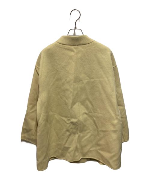 allureville（アルアバイル）allureville (アルアバイル) カシミヤ混リバーミドルラップコート イエロー サイズ:Ｓの古着・服飾アイテム