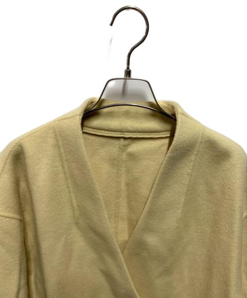 allureville（アルアバイル）allureville (アルアバイル) カシミヤ混リバーミドルラップコート イエロー サイズ:Ｓの古着・服飾アイテム