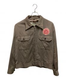 Lion UNIFORM（ライオン ユニフォーム）の古着「50-60sワッペン付ワークジャケット」｜ベージュ
