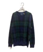 POLO RALPH LAURENポロ・ラルフローレン）の古着「ウォッシャブル ブラックウォッチセーター」｜ネイビー×グリーン