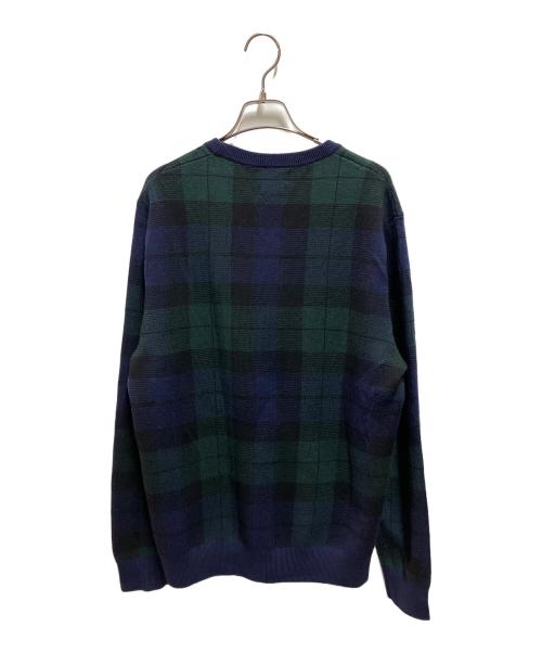 POLO RALPH LAUREN（ポロ・ラルフローレン）POLO RALPH LAUREN (ポロ・ラルフローレン) ウォッシャブル ブラックウォッチセーター ネイビー×グリーン サイズ:Mの古着・服飾アイテム