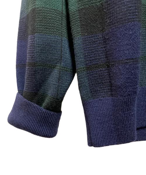 POLO RALPH LAUREN（ポロ・ラルフローレン）POLO RALPH LAUREN (ポロ・ラルフローレン) ウォッシャブル ブラックウォッチセーター ネイビー×グリーン サイズ:Mの古着・服飾アイテム