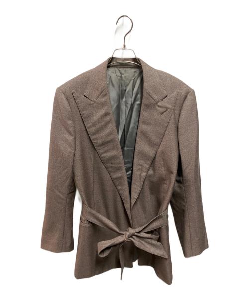 SADE（シャーデー）SADE (シャーデー) ベルテッドピークドジャケット JK09 ブラウン サイズ:2の古着・服飾アイテム