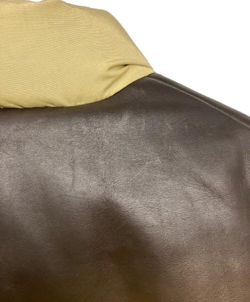 Schott（ショット）Schott (ショット) Ron Herman (ロンハーマン) 別注 レザーダウンジャケット ベージュ サイズ:Ｓの古着・服飾アイテム