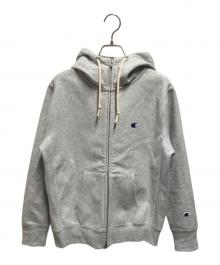 Champion REVERSE WEAVE（チャンピオン リバース ウィーブ）の古着「ストームシェル フルオープンスウェットパーカー」｜グレー