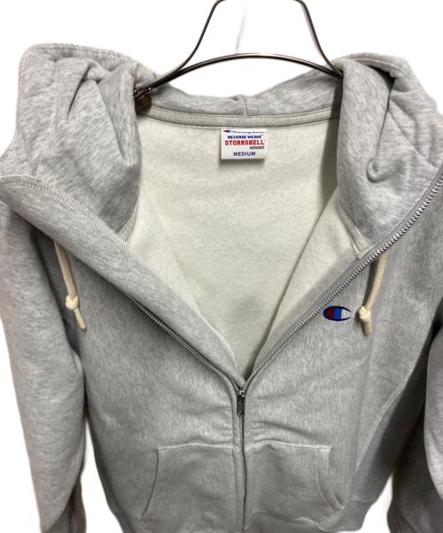 Champion REVERSE WEAVE（チャンピオン リバース ウィーブ）Champion REVERSE WEAVE (チャンピオン リバース ウィーブ) ストームシェル フルオープンスウェットパーカー グレー サイズ:Mの古着・服飾アイテム