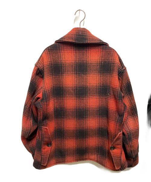 PENNEYS（ペニーズ）PENNEYS (ペニーズ) チェックハンティングジャケット CROWNジップ 推定50~60s レッド サイズ:44の古着・服飾アイテム