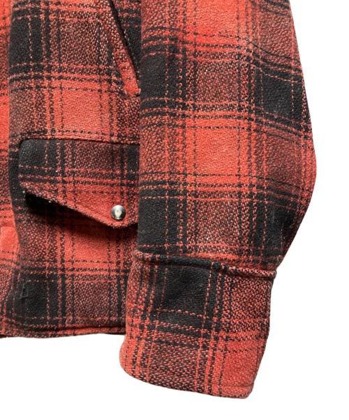 PENNEYS（ペニーズ）PENNEYS (ペニーズ) チェックハンティングジャケット CROWNジップ 推定50~60s レッド サイズ:44の古着・服飾アイテム