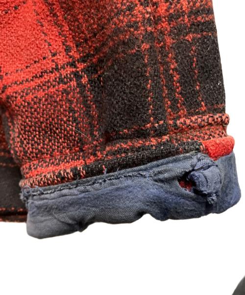 PENNEYS（ペニーズ）PENNEYS (ペニーズ) チェックハンティングジャケット CROWNジップ 推定50~60s レッド サイズ:44の古着・服飾アイテム
