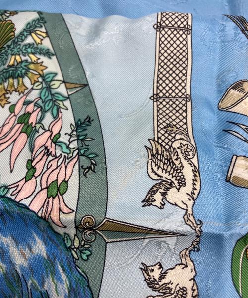 HERMES（エルメス）HERMES (エルメス) シルクスカーフ LE GEOGRAPHE ブルーの古着・服飾アイテム
