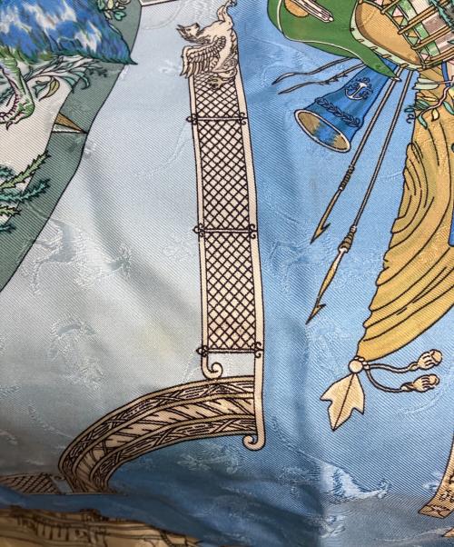 HERMES（エルメス）HERMES (エルメス) シルクスカーフ LE GEOGRAPHE ブルーの古着・服飾アイテム