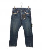 UNDERCOVERアンダーカバー）の古着「ビーズ刺繍 DENIM PANTS Patti Smith BUT BEAUTIFUL復刻」｜インディゴ