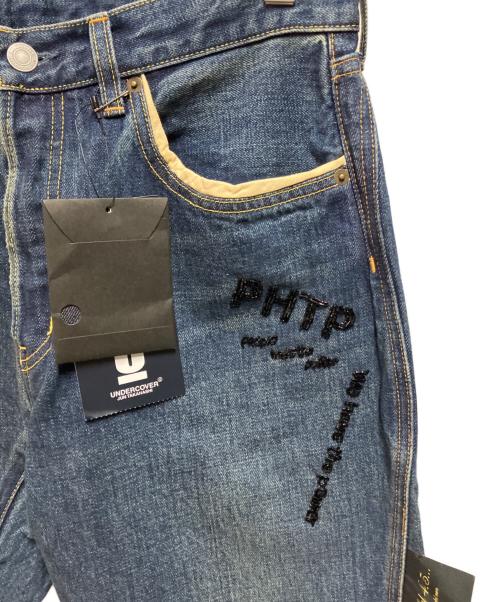 UNDERCOVER（アンダーカバー）UNDERCOVER (アンダーカバー) ビーズ刺繍 DENIM PANTS Patti Smith BUT BEAUTIFUL復刻 インディゴ サイズ:3の古着・服飾アイテム