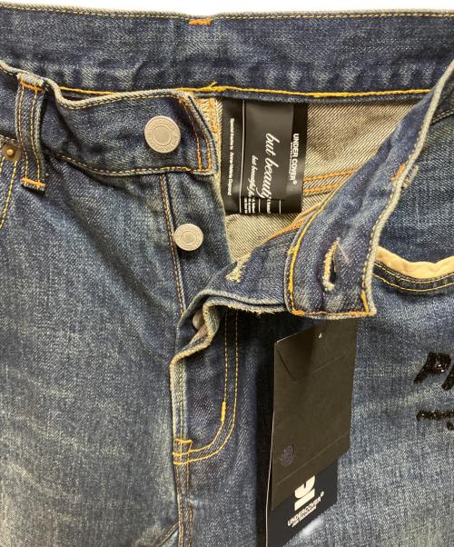 UNDERCOVER（アンダーカバー）UNDERCOVER (アンダーカバー) ビーズ刺繍 DENIM PANTS Patti Smith BUT BEAUTIFUL復刻 インディゴ サイズ:3の古着・服飾アイテム