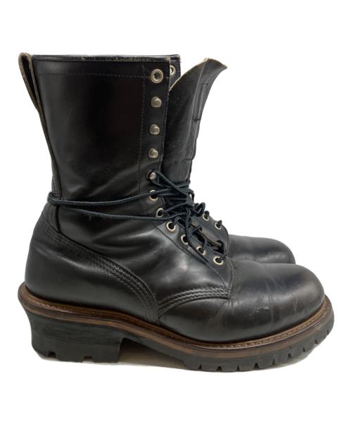 RED WING（レッドウィング）RED WING (レッドウィング) 90’S ロガーブーツ MADE IN USA PTタグ刺繍 ブラック サイズ:9の古着・服飾アイテム