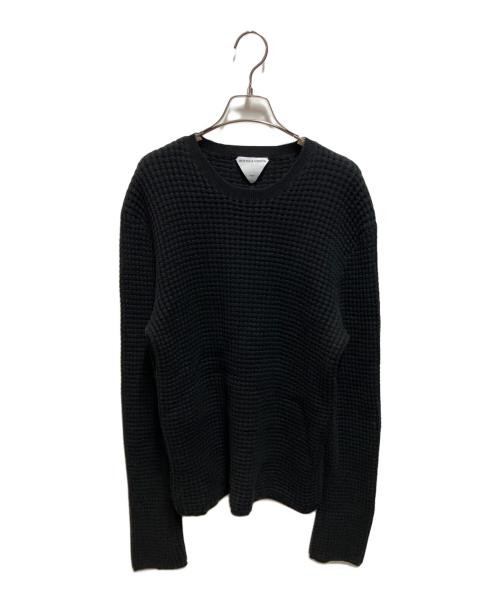 BOTTEGA VENETA（ボッテガベネタ）BOTTEGA VENETA (ボッテガベネタ) カシミヤ混コットン ワッフルニット ブラック サイズ:Ｍの古着・服飾アイテム